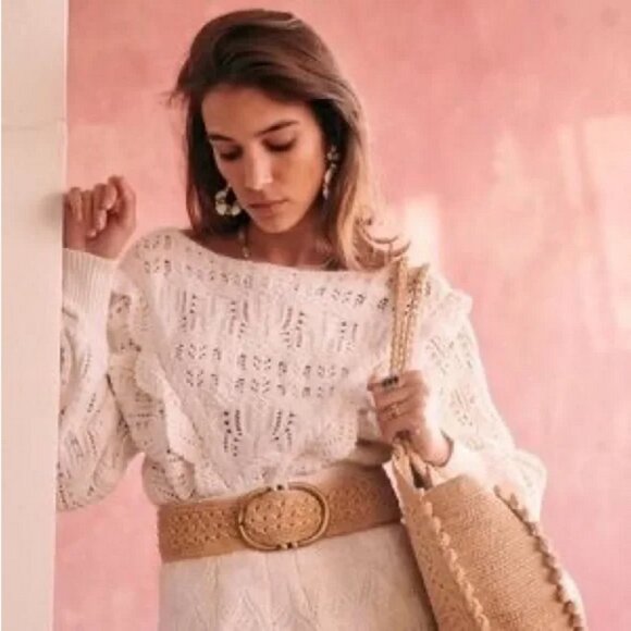 Sezane Aleyna Cotton Jumper Size S - Picture 3 of 8